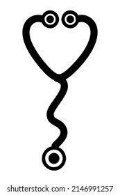 Simple Symbol of Stethoscope at white background
