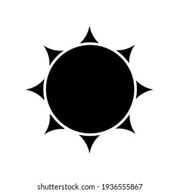Simple symbol sun isolated on white. flat abstract design. Vector illustration.