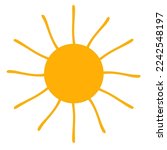 simple symbol of sun on white background.