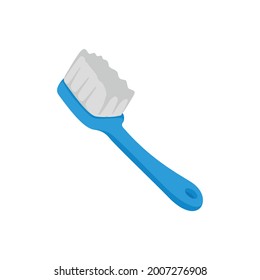 Simple symbol of toothbrush illustration with shadow detail flat design art vector