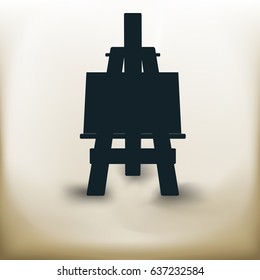 Simple symbolic image of an easel in full-length