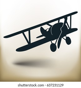 Simple symbolic image of an old airplane