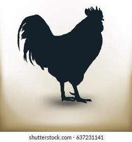 Simple symbolic image of an rooster view from the side