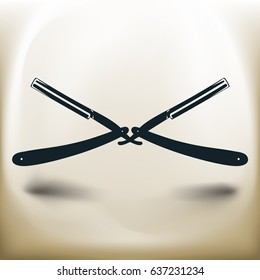 Simple symbolic image of two razor blade