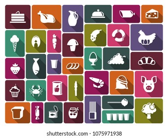 Simple symbols of a foodstuff. Vector illustration