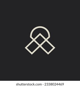 simple symmetrical architecture monogram logo vector illustration template design