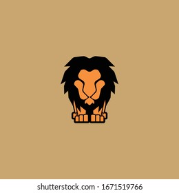 Simple and symmetrical lion icon