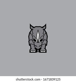 Simple and symmetrical rhinoceros icon
