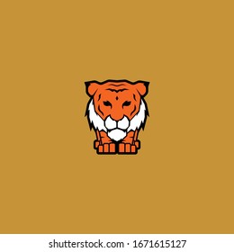 Simple and symmetrical tiger icon