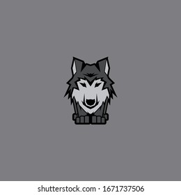 Icono de lobo simple y simétrico