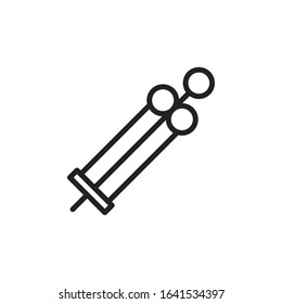 Simple syringe line icon. Stroke pictogram. Vector illustration isolated on a white background. Premium quality symbol. Vector sign for mobile app and web sites.