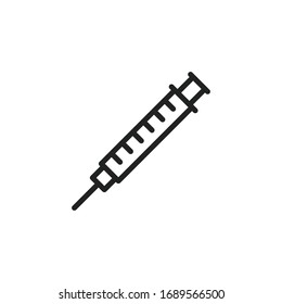 Simple syringe line icon. Stroke pictogram. Vector illustration isolated on a white background. Premium quality symbol. Vector sign for mobile app and web sites.