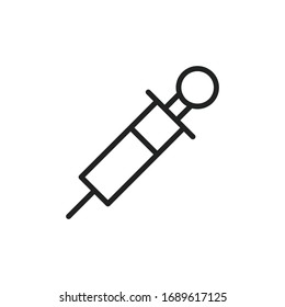 Simple syringe line icon. Stroke pictogram. Vector illustration isolated on a white background. Premium quality symbol. Vector sign for mobile app and web sites.