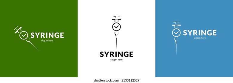 Simple syringe logo. Vector illustration.