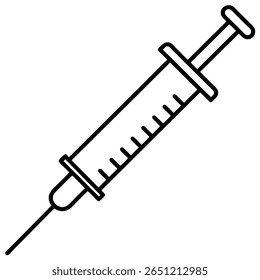 Design de ícone de agulha de seringa simples para cuidados médicos ou conceitos de vacinação