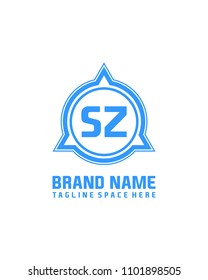 Simple SZ initial Logo design template vector illustration