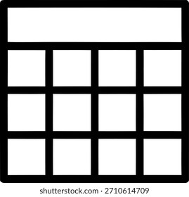 Um ícone de tabela simples com um esboço em negrito perfeito para visualização de dados e conceitos de organização