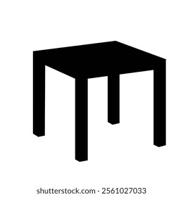 Simple table icon silhouette vector