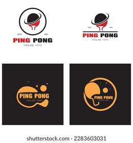 logotipo sencillo de ping pong, plantilla de logotipo creativo de ping pong. juegos deportivos, clubes, torneos y campeonatos. vector