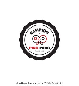 logotipo sencillo de ping pong, plantilla de logotipo creativo de ping pong. juegos deportivos, clubes, torneos y campeonatos. vector