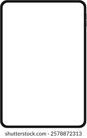 Simple tablet mockup with blank screen png overlay.