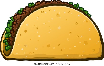 A simple taco cartoon vector drawing with a blank side svg