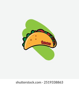 um vetor de design de taco simples bonito