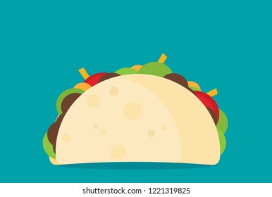 Simple taco in flat style, vector illustration 