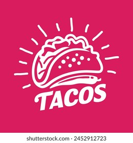 Diseño simple del logotipo del taco para la comida callejera, el restaurante y la franquicia