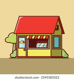 Simple Taco shop cartoon vector illustration Collection of Shop or stand or stall concept icon isolated