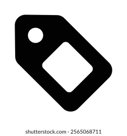 A simple tag icon representing labeling, products, or pricing