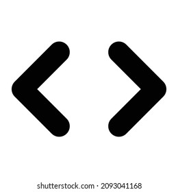 Un icono de marca de etiqueta simple utilizado en la programación y otras aplicaciones.