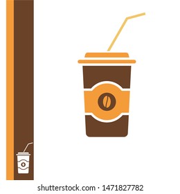 Simple take away coffee cup icon 