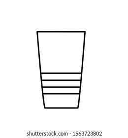 simple take away plastic coffee cup with paper holder, abstract flat line icon