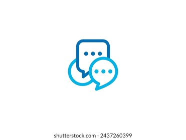 simple talk chat communication icon logo design