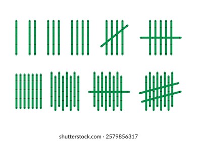 Simple Tally Marks with Bamboo Representation for Educational Charts.