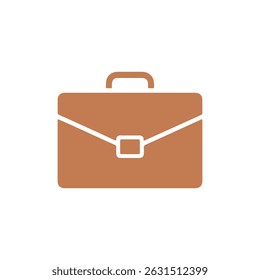 Um simples ícone de pasta bronzeada apresenta um design clássico sobre fundo branco. Ilustração vetorial