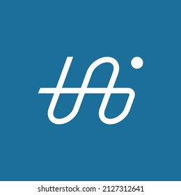 Simple tangled curve line with a small circle within the blue background for sports theme.