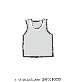 Simple tank top illustration in hand-drawn style.