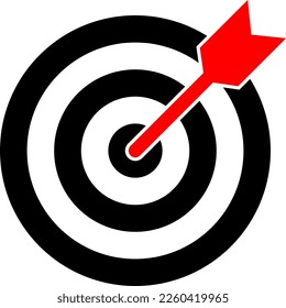 Simple target and arrow icon (black and red)