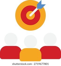Simple target with arrow icon useful for marketing, goals, and achievement representations.