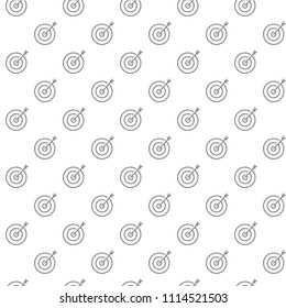 Simple target with arrow seamless pattern with various icons and symbols on white background flat vector illustration