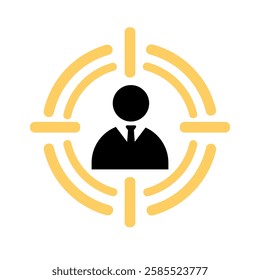 Simple target audience flat icon on white background.