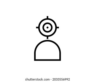Simple target audience line icon. Stroke pictogram. Vector illustration isolated on a white background. Premium quality symbol. Vector sign for mobile app and web sites