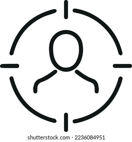 Einfaches Zielpublikumssymbol. Piktogramm anheben. Vektorgrafik einzeln auf weißem Hintergrund. Qualitätszeichen von Premium. Vektorzeichen für mobile App und Webseiten.