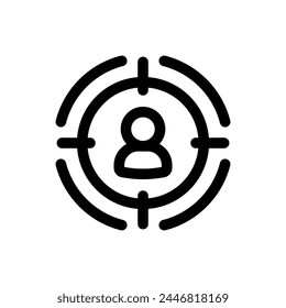 Simple Target Candidate line icon isolated on a white background