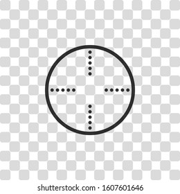 Simple target icon. Black symbol on transparency grid
