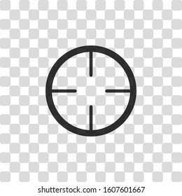Simple target icon. Black symbol on transparency grid
