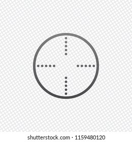 Simple target icon. On grid background