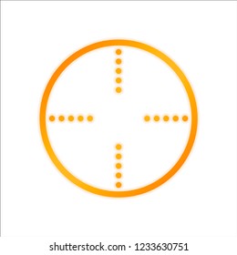 Simple target icon. Orange sign with low light on white background